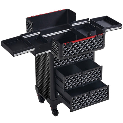 Professional Rolling Makeup Train Case with Drawers