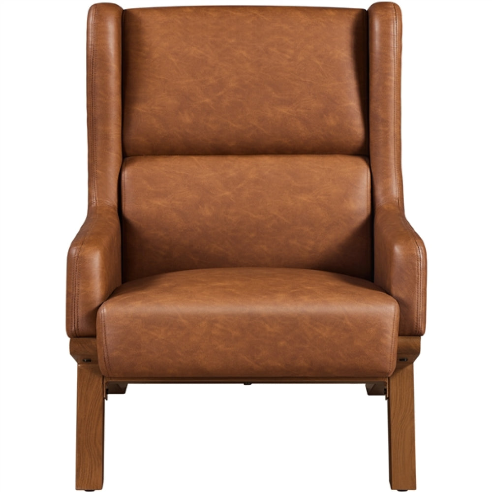 High Back PU Leather Accent Armchair
