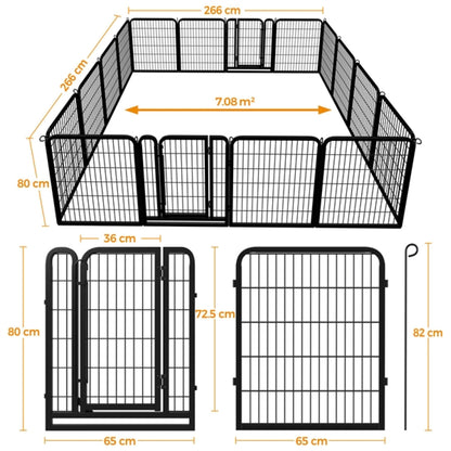 16 Panels Heavy Duty Dog Pen Playpen