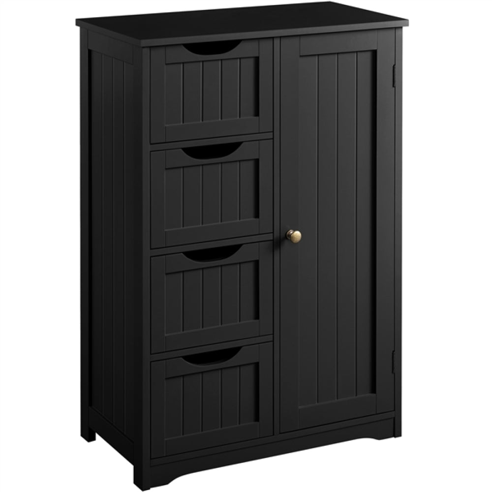 Wooden Bathroom Cabinet 4 Drawers & Cupboard Bathroom Storage Unit