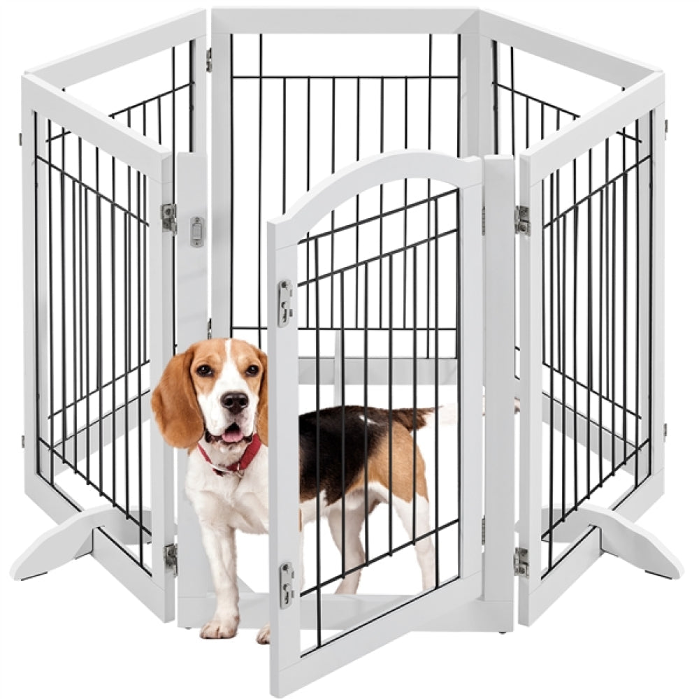 6-Panel Pet Puppy Safety Fence with 3 Support Feet