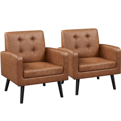 1 pair Faux Leather Armchair