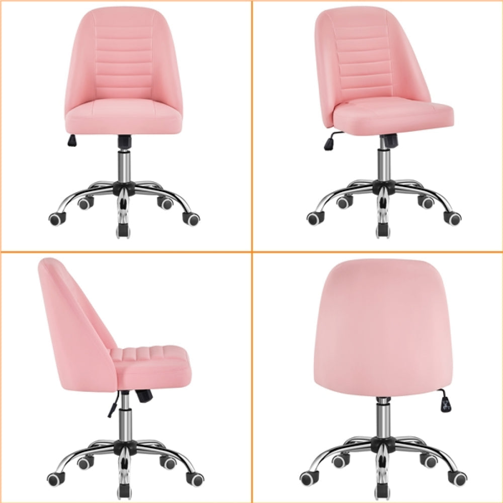 Modern Tufted Armless Computer Chair Task Chair Vanity Chair