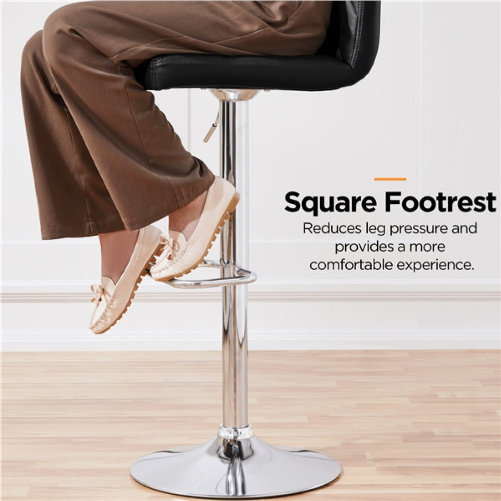 2pcs Modern PU Leather Swivel Bar Stools