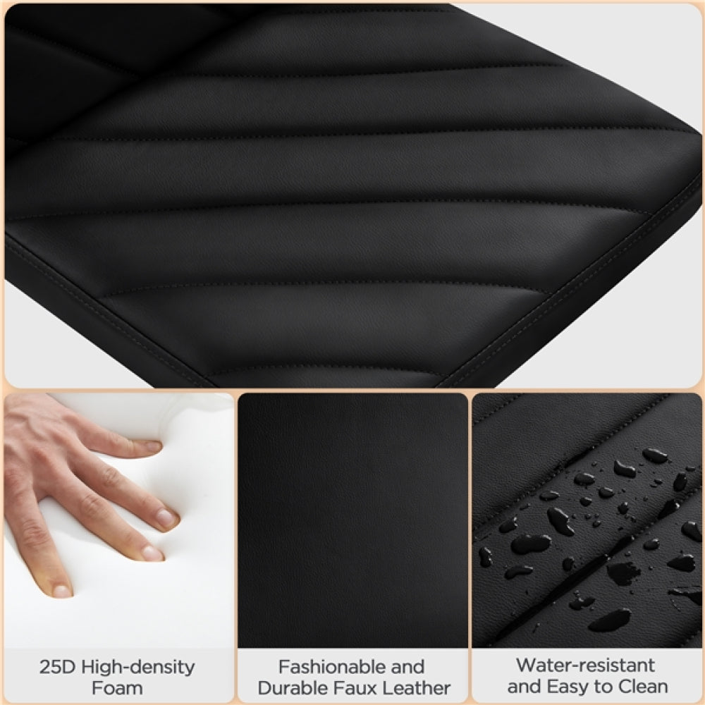 2pcs Modern PU Leather Swivel Bar Stools