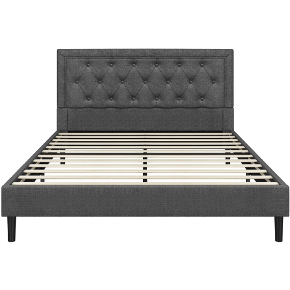 Fabric Upholstered Bed Frame Queen Size