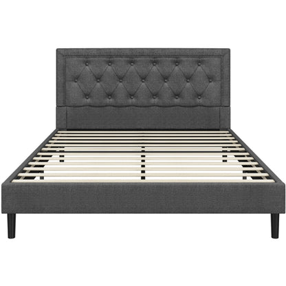 Fabric Upholstered Bed Frame Queen Size