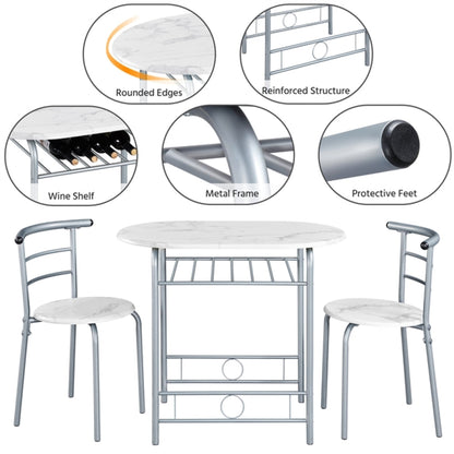 Modern Dining Set 1X Table + 2 Chairs