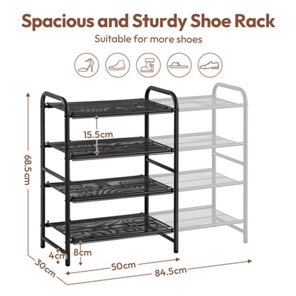 4-Tier Expandable Iron Shoe Rack