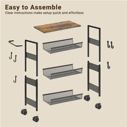 4-Tier Storage Trolley Kitchen Trolley