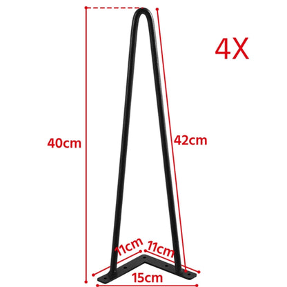 4PCS 16 Inch Solid Hairpin Table Legs 3-Rods