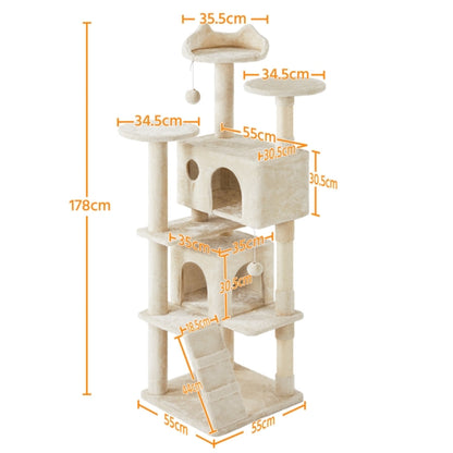 Cat Tree Cat Tower w/ Condos & Dangling Balls & Scratching Posts & Platforms