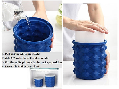 Small Ice Cube Maker Genie Silicone Wine Ice Bucket Big Ice Cube Tray Mold Cup