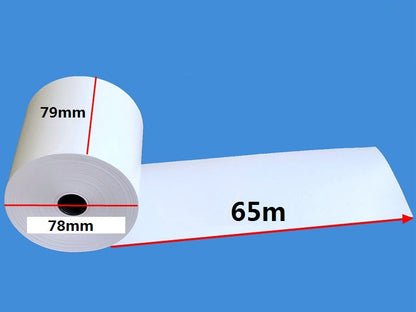 (50 Rolls) 80mm x 80mm Thermal Paper Receipt Rolls 65m/roll