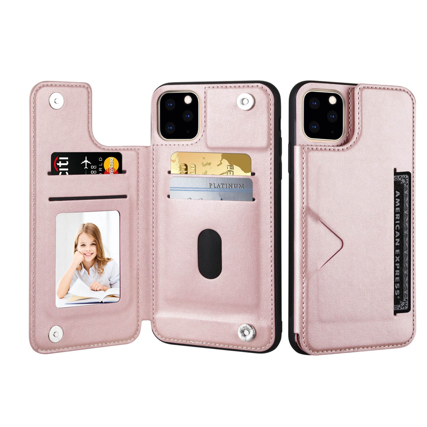 Compatible with iPhone 7 Mika Series PU Leather Wallet Stand Case with Magnetic Close