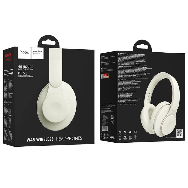 Hoco 46 Hours Playback Lightweight Bluetooth 5.3 Wireless Foldable Headset W45