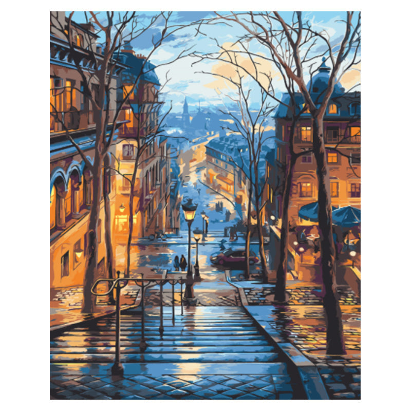 Adult Paint by Number Kit on Canvas  40x50 cm (with wooden frame) Paris Street View