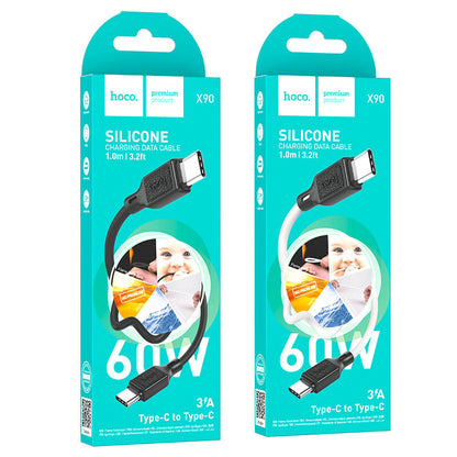Hoco Cool 60W Silicone Charging Data Cable for Type-C to Type-C X90