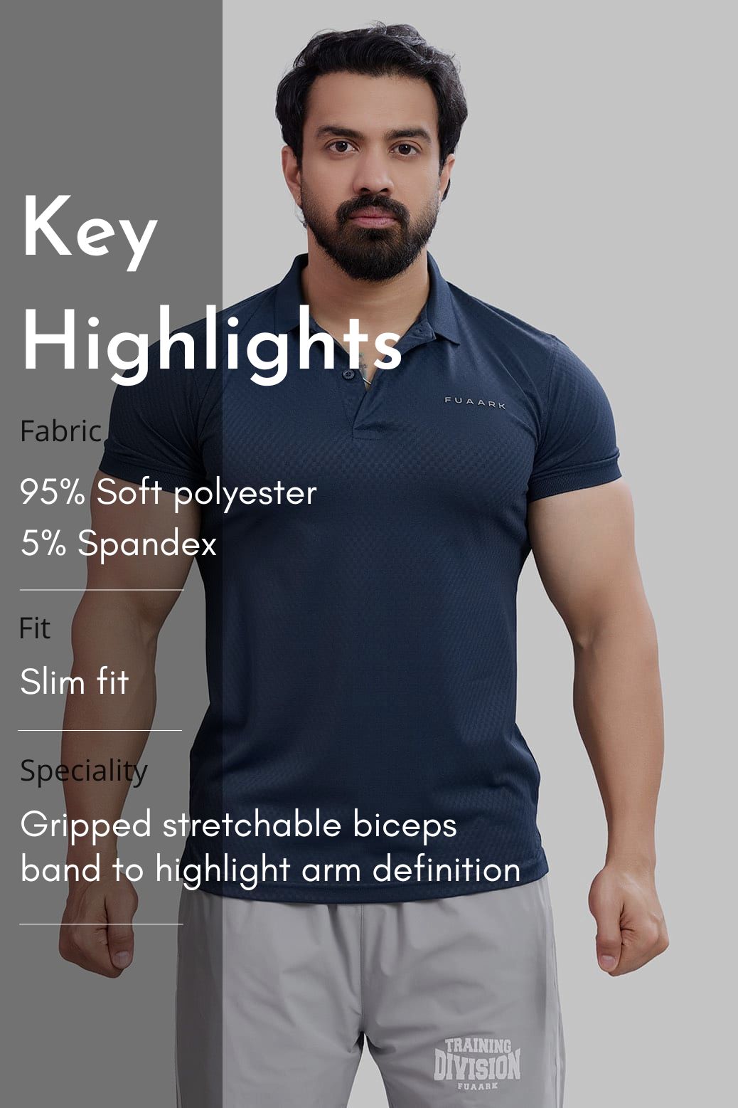 Wave Polo T-shirt Navy