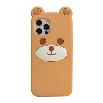 Suitable for Phone Q Uncle Brown Bear Silicone Phone Case