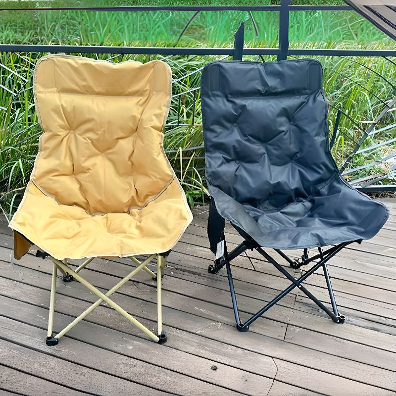 ECOTREK High-Back Padded Camping Chair – 3 Position Reclining Moon Chair