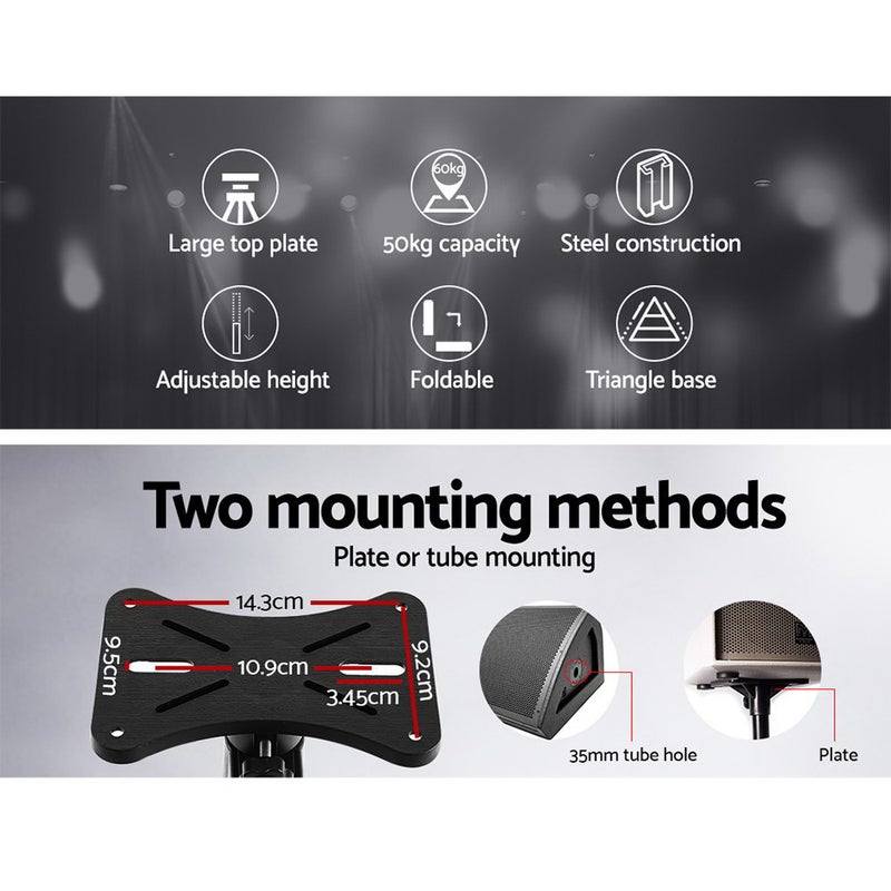 Studio Speaker Stands - Adjustable Height - Pair