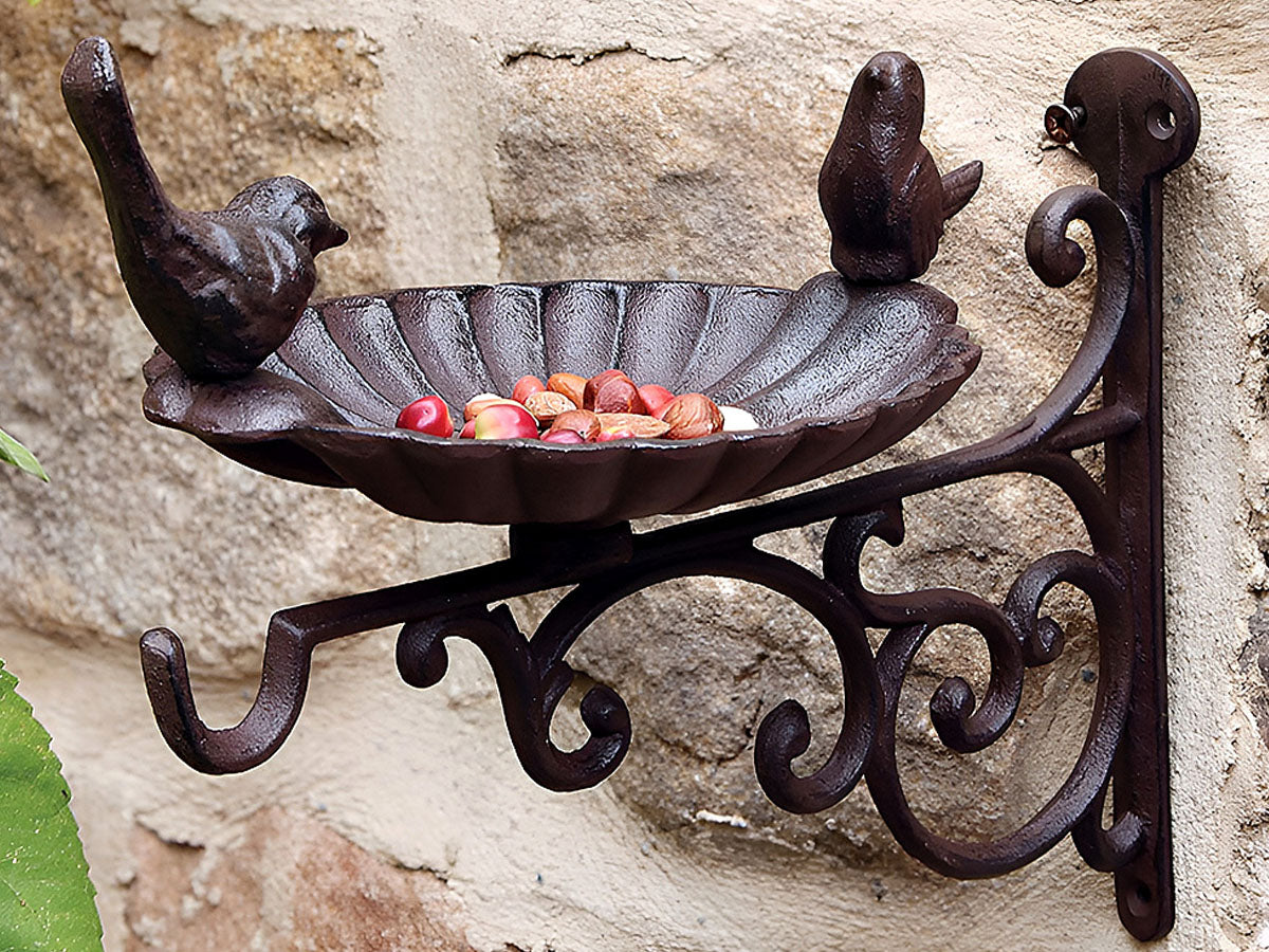 Cast Iron Rustic Brown Two Birds Bath