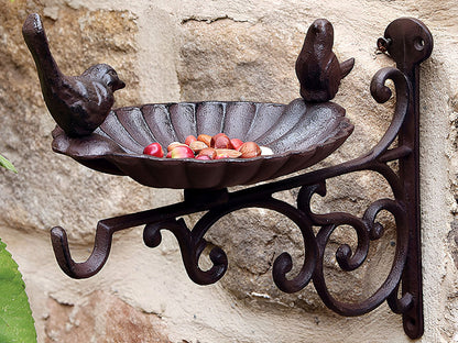 Cast Iron Rustic Brown Two Birds Bath