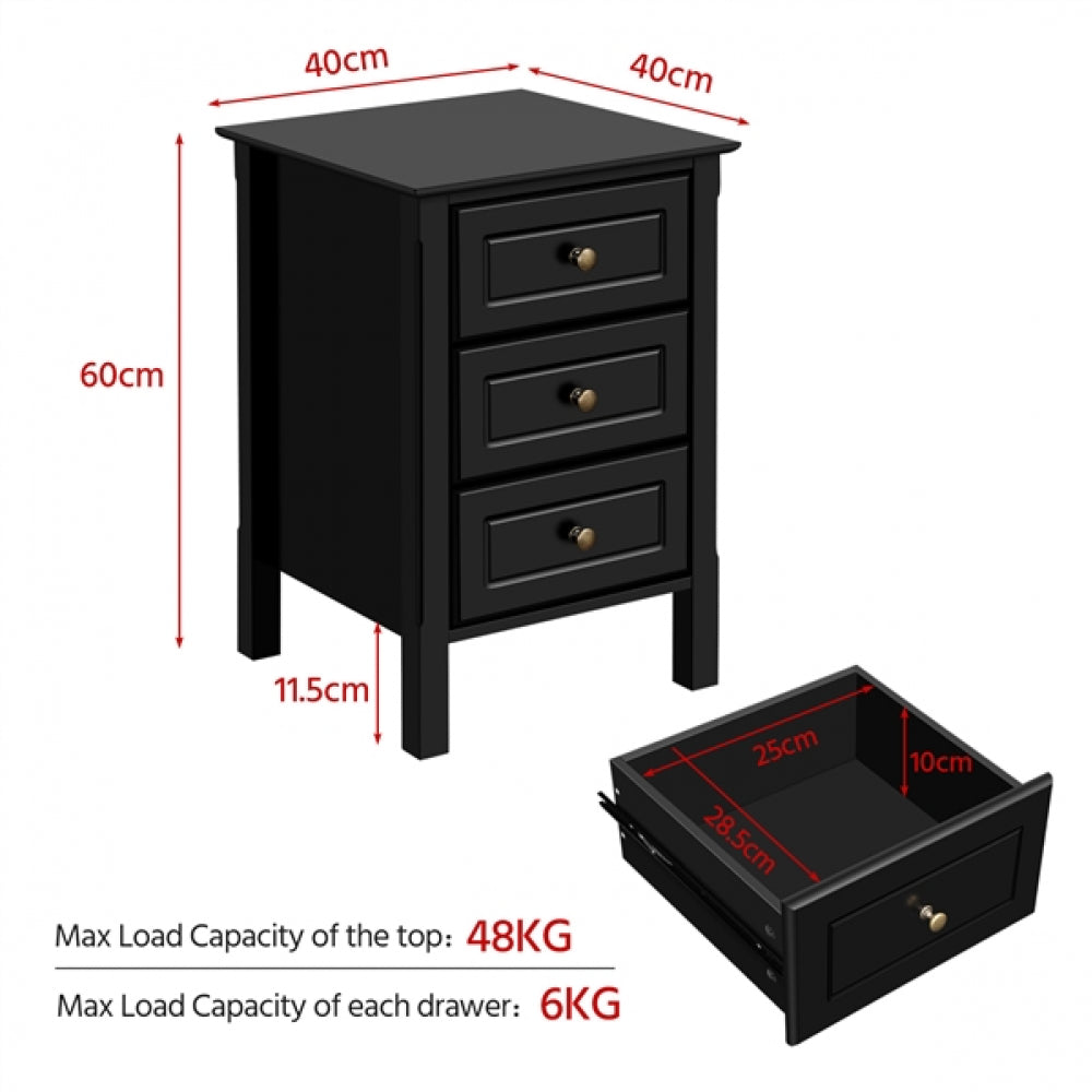 2x Side Table Nightstand End Table