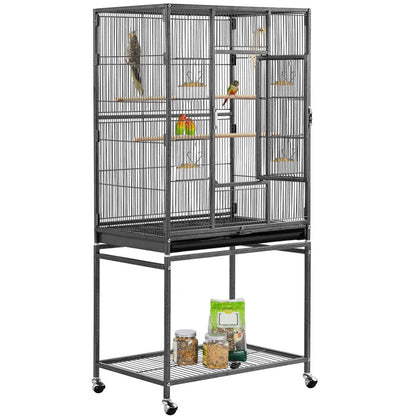 54’’H Mobile Large Parrot Cage w/ Stand