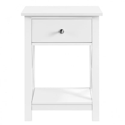 Improved Quality Wood X Shape Bedside End Table Set of 2 Storage Cabinet Nightstand