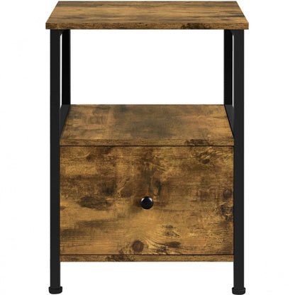 Side Table with Drawer Open Shelf