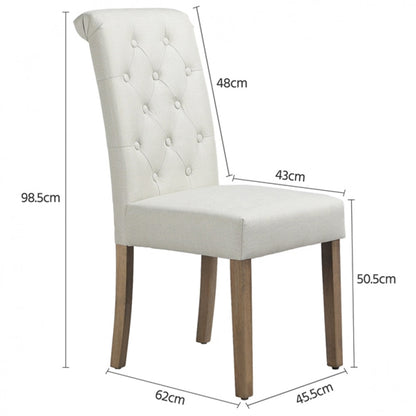 2PCS Classic Fabric Upholstered Dining Chair