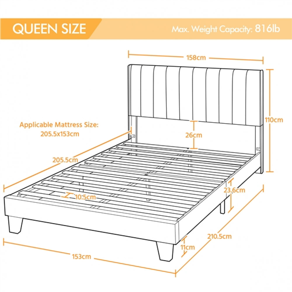 Queen Size Bed Frame Classic Metal Platform Bed Frame
