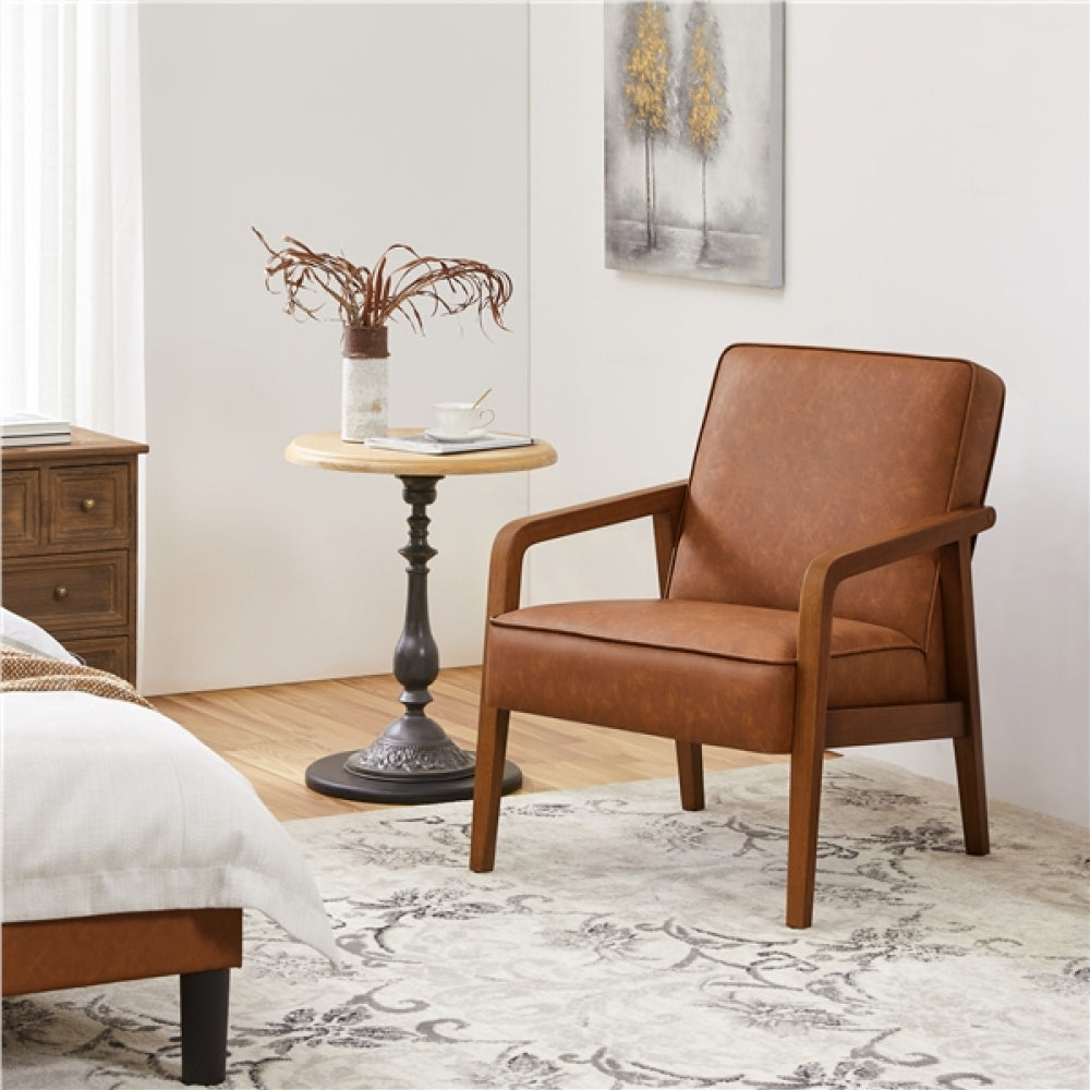 Set of Two Mid-Century Retro Modern Upholstered Lounge Chair Armchair