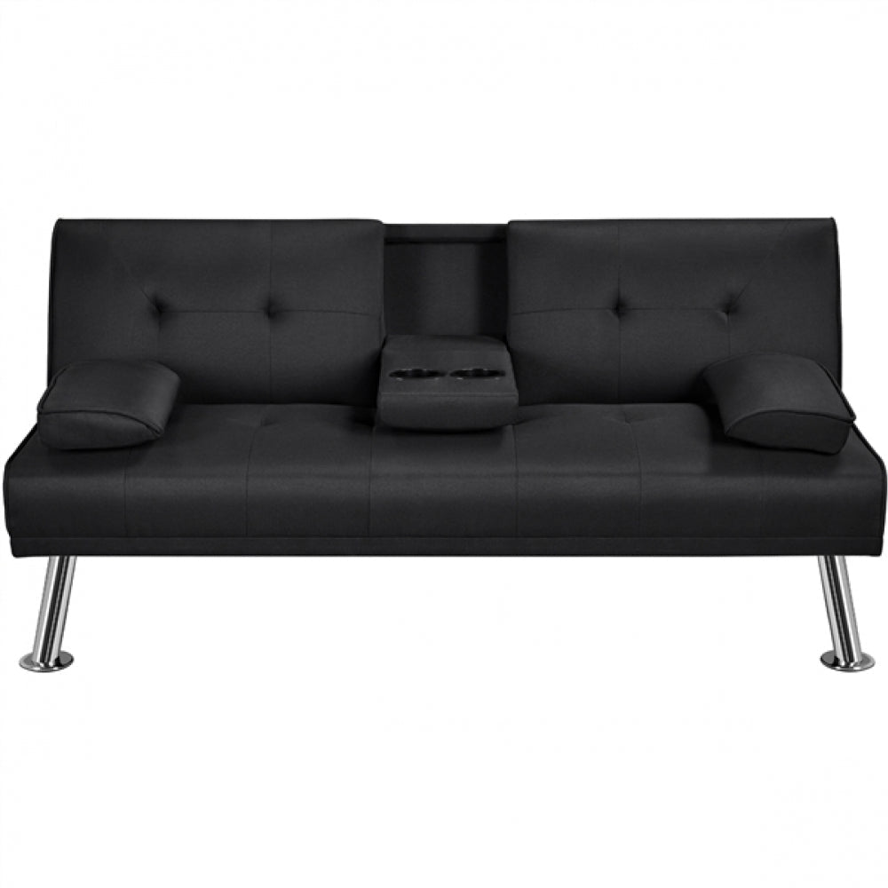 Fabric Upholstered Convertible Futon Sofa Bed