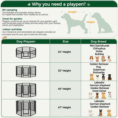 16pcs Dog pen Panels 120cm Height