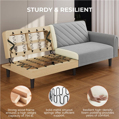 Fabric 3-Seater Sofa Bed