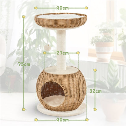 Rattan Cat House Cat Tower