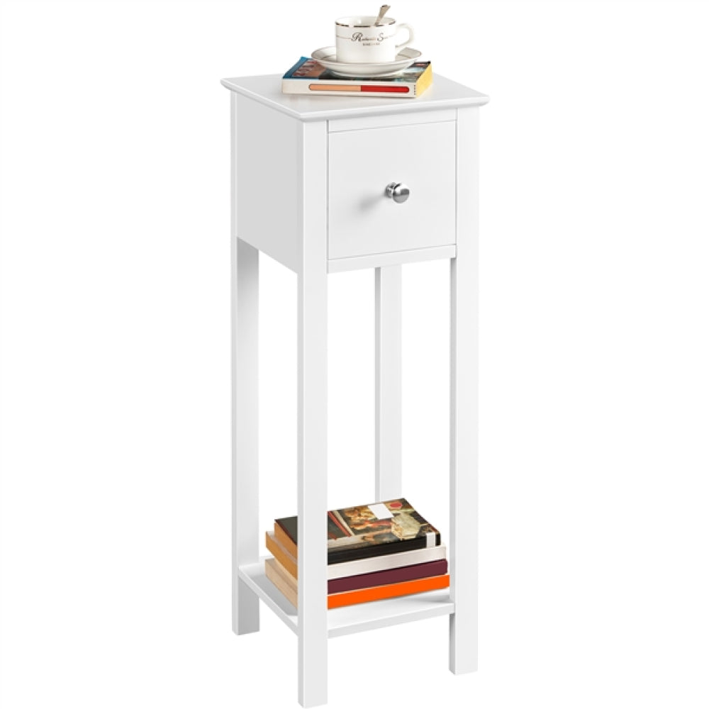 Minimalist Slim Bedside Table End Table With Storage Drawer