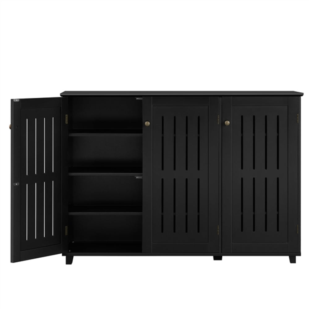 Louvered Door 4 Tier Shoe Storage Cabinet