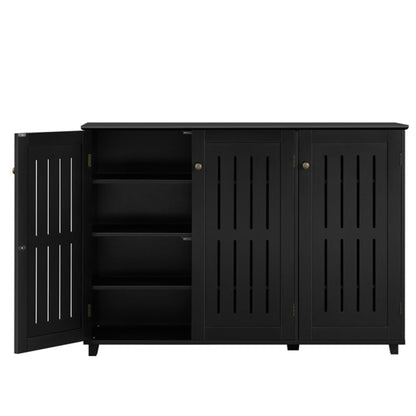 Louvered Door 4 Tier Shoe Storage Cabinet