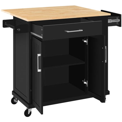 Kitchen Island on Wheels with Drawers & Cabinet