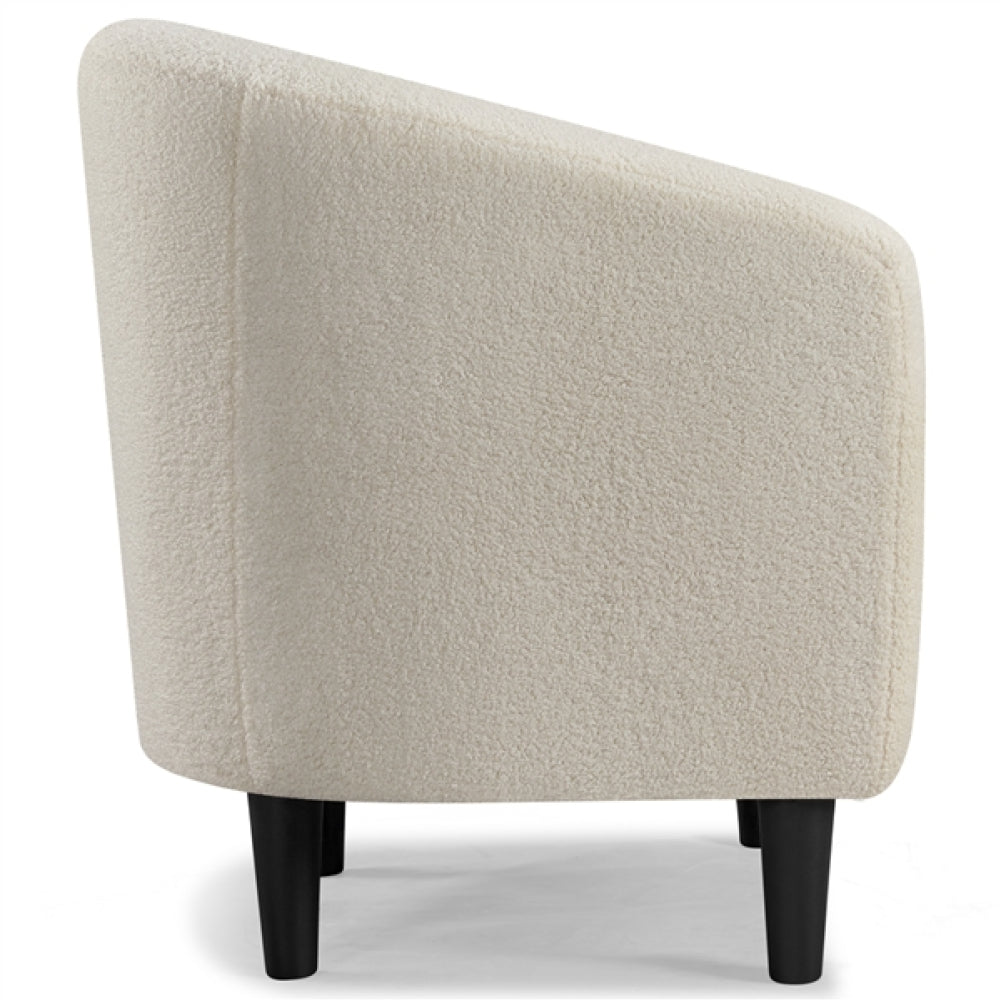 Boucle Club Chair Accent Barrel Chair Upholstered Arm Chair