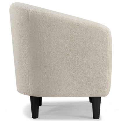 Boucle Club Chair Accent Barrel Chair Upholstered Arm Chair