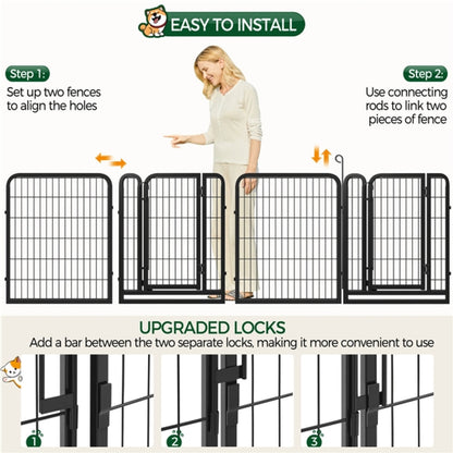 8 Panels Dog Playpen Dog Pen