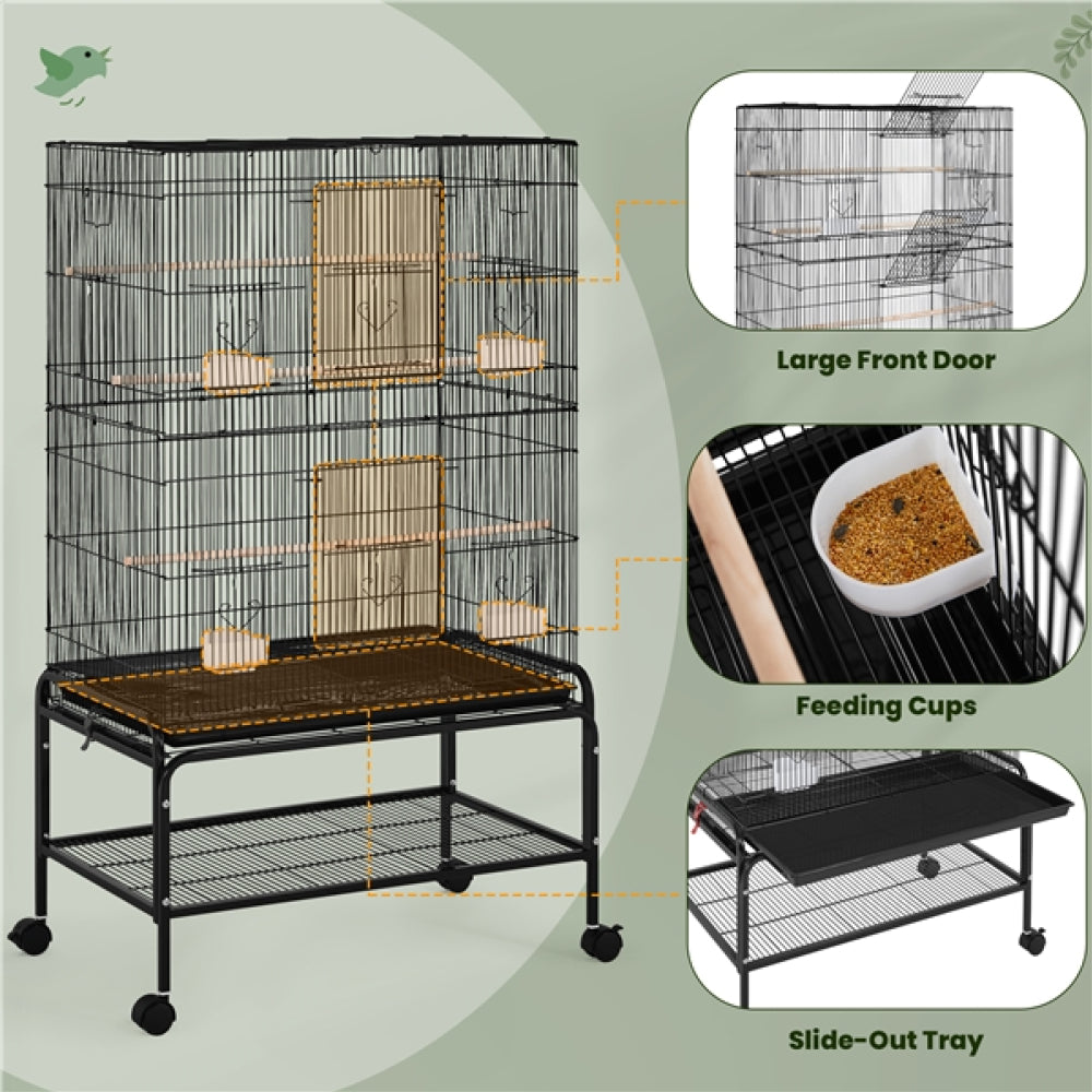 Large Parrot Cage Rolling Metal Bird Cage