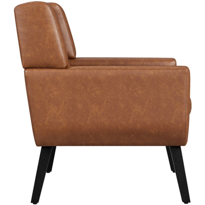 Button Tufted Armchair with Solid Wood Legs