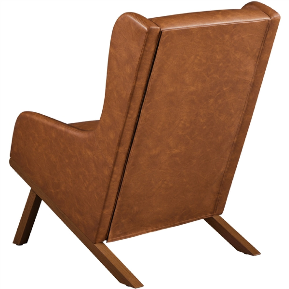 High Back PU Leather Accent Armchair