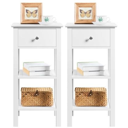 2PCS Narrow Bedside Table Nightstand